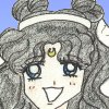 I started this pic as a doodle in my Irish History notebook.  Hey, Luna and Artemis could get married if they wanted to, right?  Not a very detailed pic, for sure, but I like the way Luna's face came out.