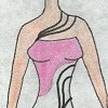 A pretty gown I designed after being inspired by a lady's fingernails that I saw on the bus.