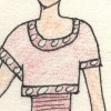 At this point I began designing dresses for my own fanfic alter ego, Tomomei (which means, "destined friend").