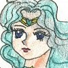 Super Sailor Neptune radiating power from her talisman.  (As to the title, Titan is the other name for Neptune.)